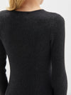 rib fitted crew neck knit