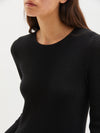 rib fitted crew neck dress