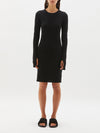 rib fitted crew neck dress