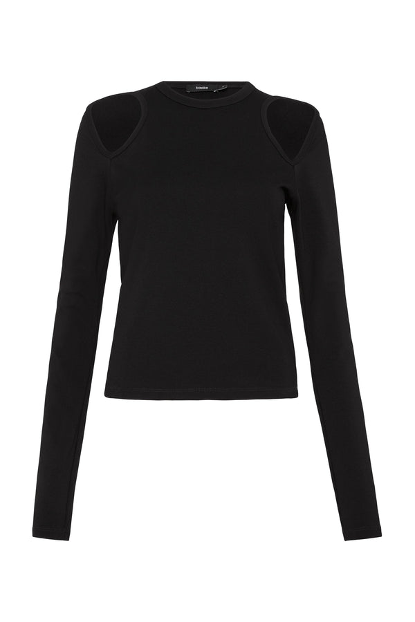 italian jersey cut out sleeve top