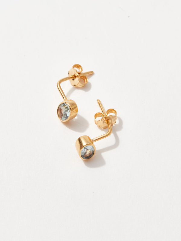aquamarine oval drop earrings