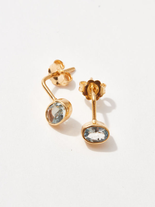 aquamarine oval drop earrings