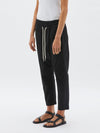 bassike cotton wide leg pant in white