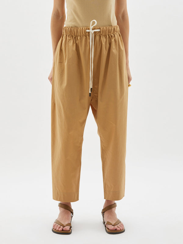 cotton poplin long rise pant