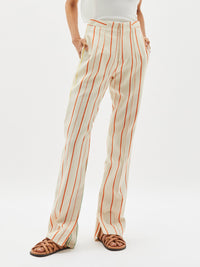 stripe split hem pant