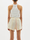 stripe linen beach short