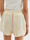 stripe linen beach short