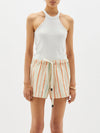 stripe linen beach short