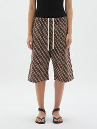 printed longerline short