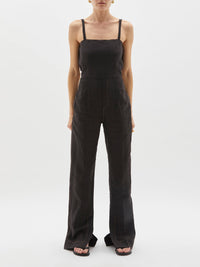 tie back linen jumpsuit