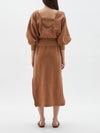 linen balloon sleeve dress