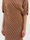 printed cntrst longrline dress