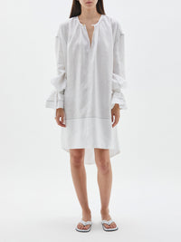 linen voluminous wrap slv dres