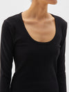 scoop front rib l/s t.shirt