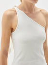 tie one shoulder rib tank