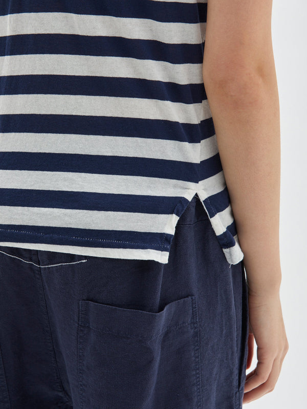 stripe fine strap detail tank