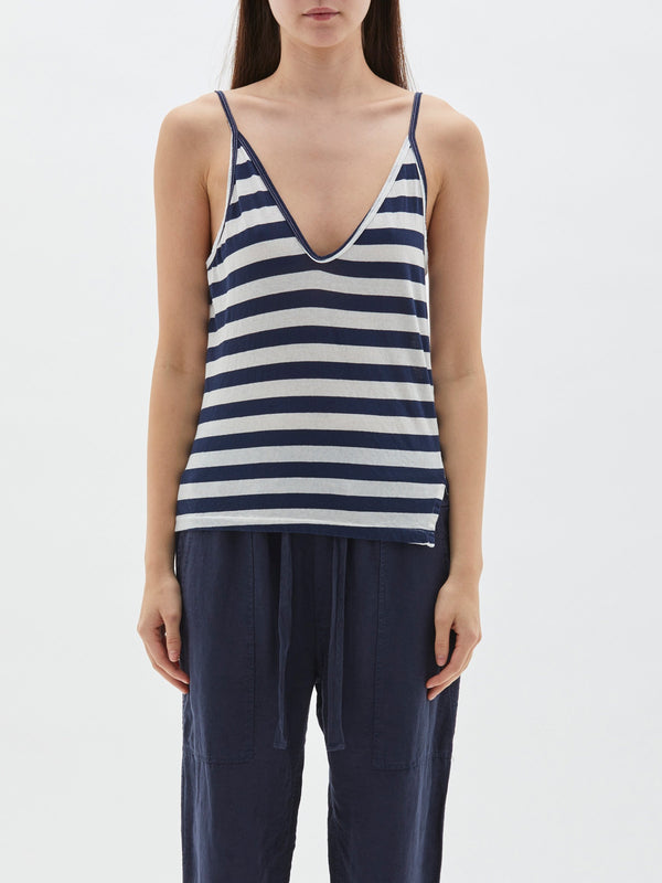 stripe fine strap detail tank