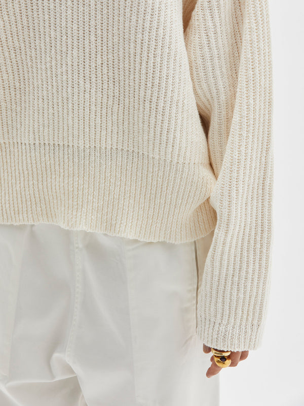 ribbed oversized crew knit