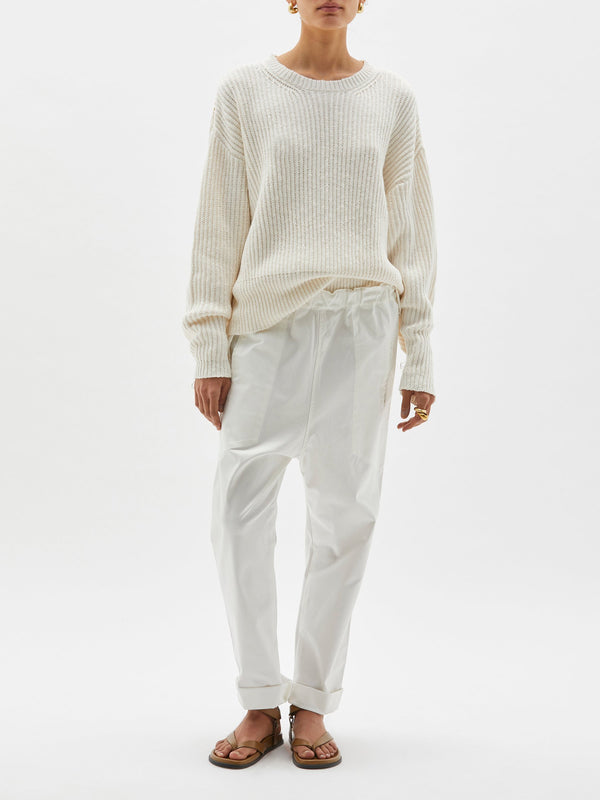 ribbed oversized crew knit