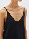 bassike v neck slouch tank in black