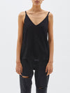 bassike v neck slouch tank in black