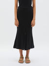 split flared rib skirt