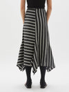 striped linen panel skirt