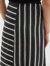 striped linen panel skirt