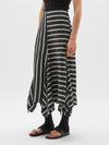 striped linen panel skirt