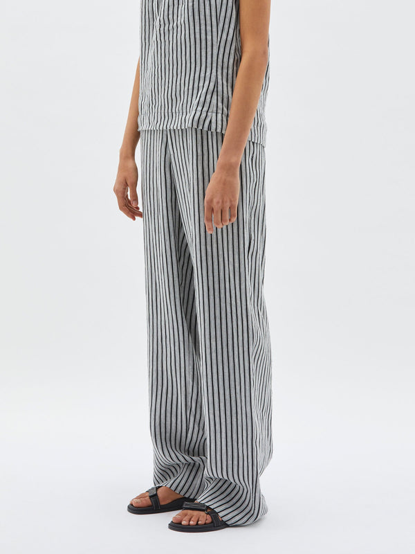 stripe linen slouch pant