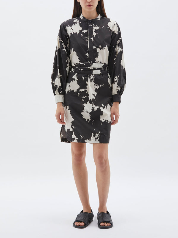 printed gathered slv dress