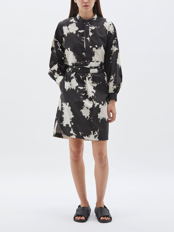 printed gathered slv dress