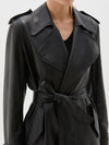 leather cut out trench