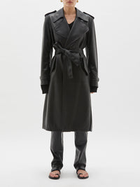 leather cut out trench