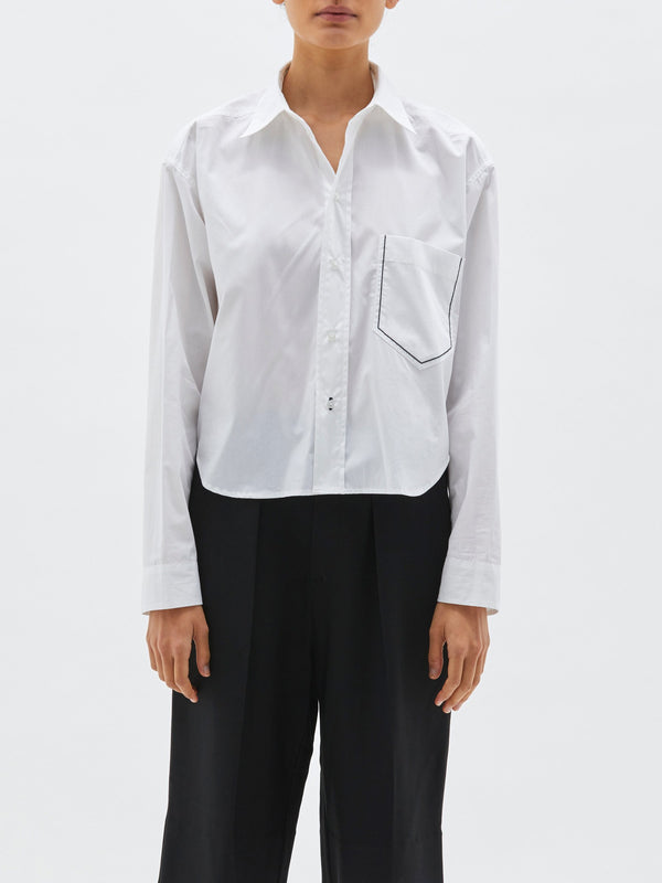 cropped boxy cotton shirt