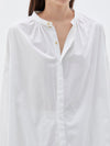 cotton gathered cape shirt