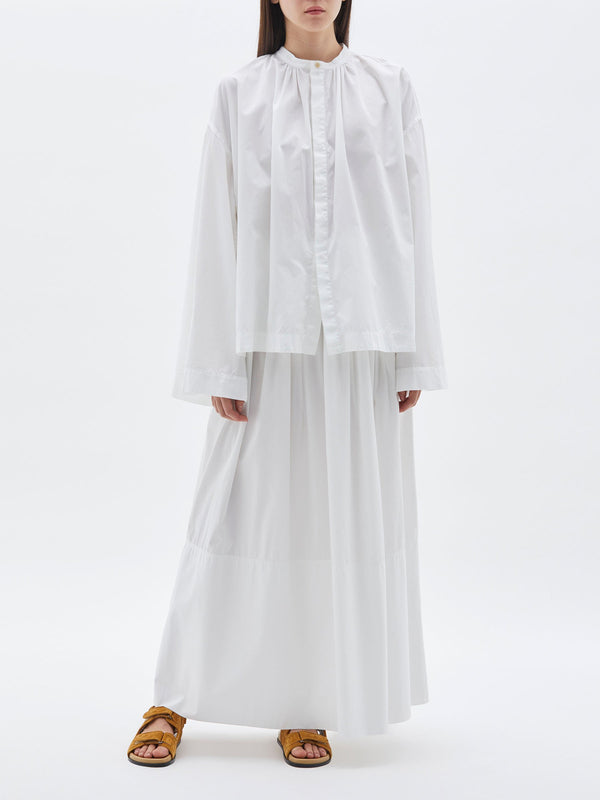 cotton gathered cape shirt