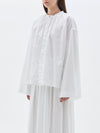 cotton gathered cape shirt