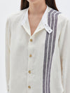 linen stripe cttn detail shirt