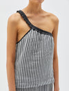 stripe one shoulder tank