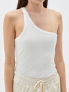 slim one shoulder rib tank