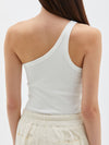 slim one shoulder rib tank