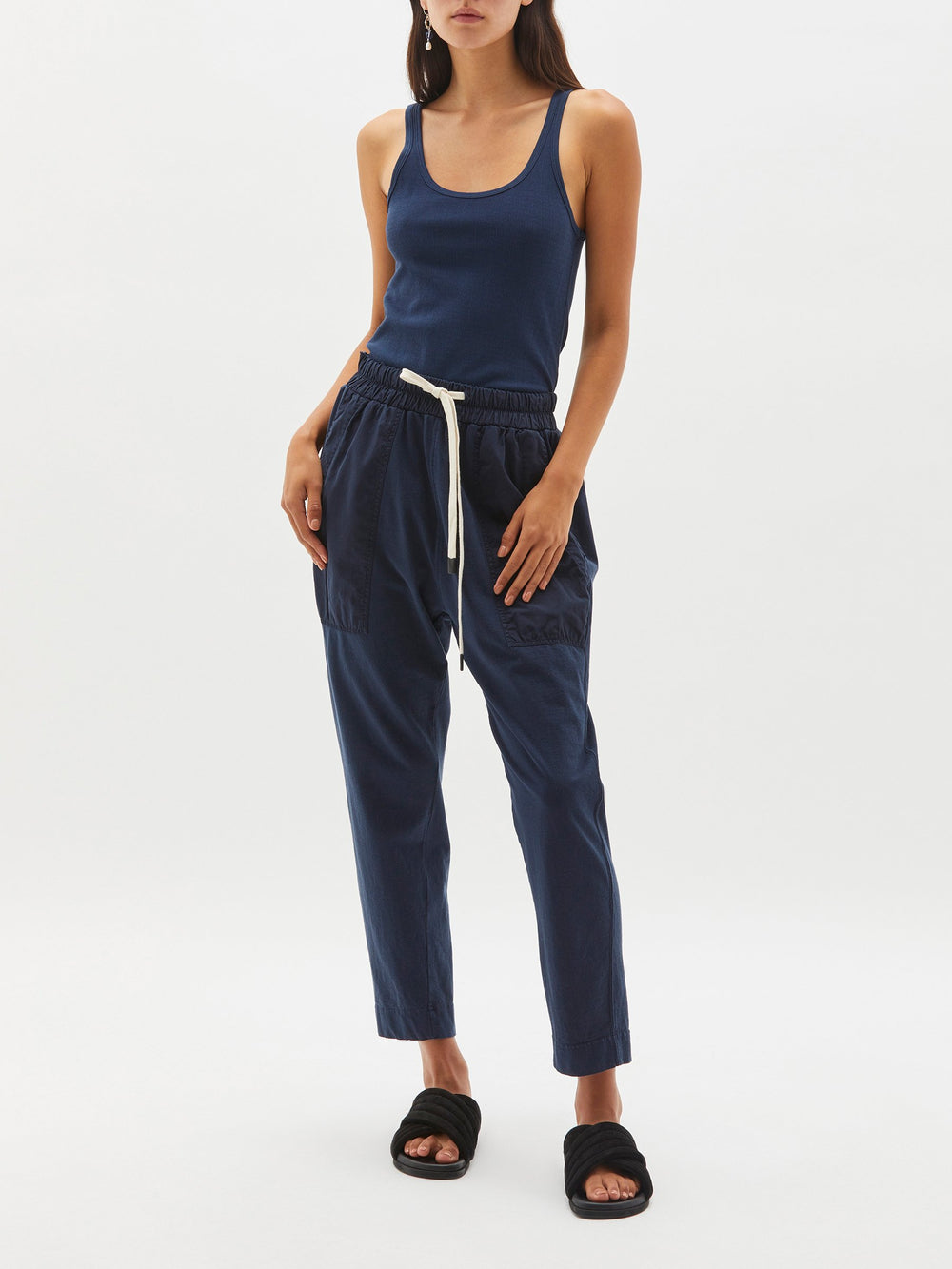 dble jsy contrast tapered pant