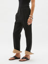 crepe bandless crop pant