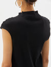 fitted rib raised neck tank