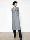 bassike wool felt classic coat in dark grey