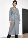 bassike wool felt classic coat in dark grey