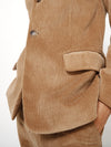 bassike cord man style jacket in dark-tan