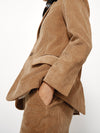 bassike cord man style jacket in dark-tan