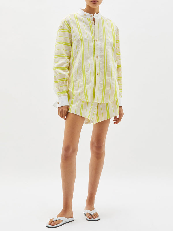 stripe grosgrain shirt